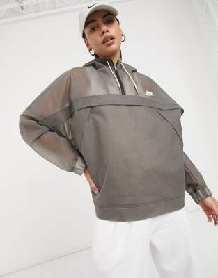 Nike Earth Day anorak jacket in dusty grey-Black