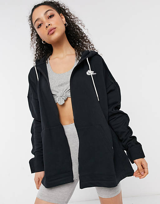 Nike Earth Day zip thru hoodie in black | ASOS