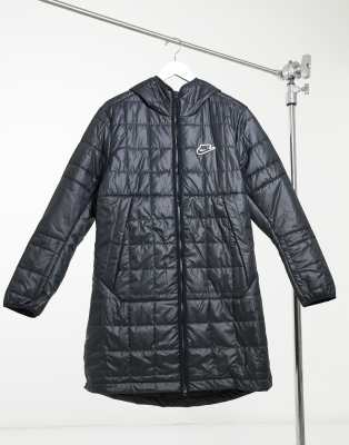 nike down parka jacket in black