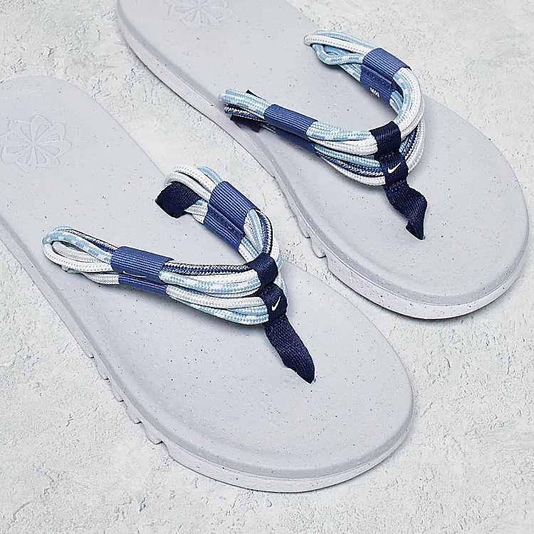 Nike Ecohaven NN flip flops in white and mystic navy | ASOS Nike Ecohaven NN flip flops in white and mystic navy | ASOS