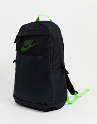 Nike - Elemental - Rugzak in zwart met neon swoosh