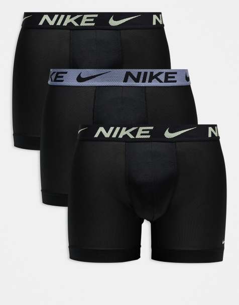 Nike Elite Breathe 3 pack boxer briefs in black with contrast waistbands - view 1