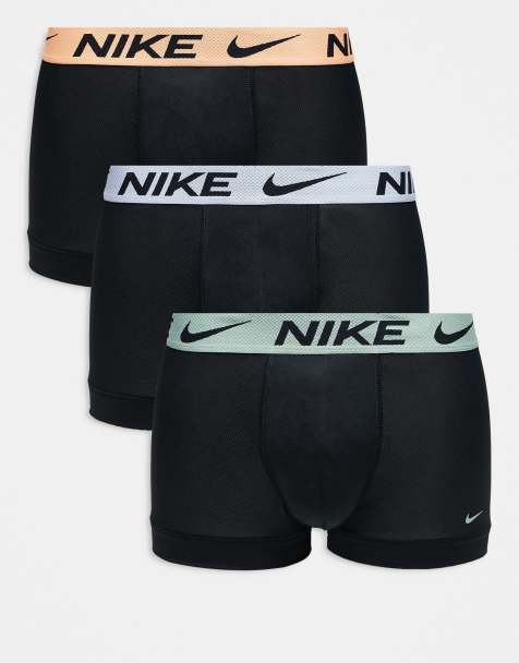 Nike Elite breathe 3 pack trunks in black with mint/orange/grey waistbands - view 1