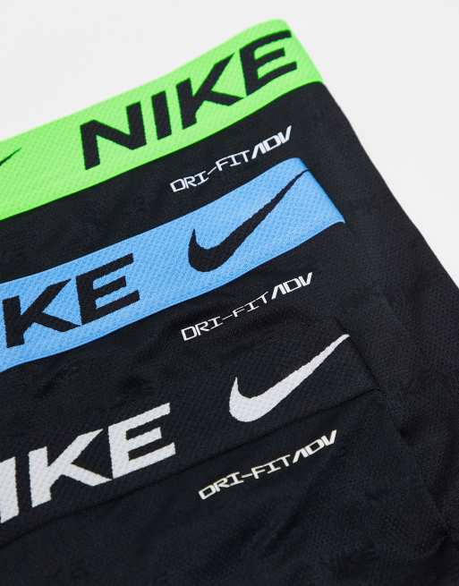 Nike Elite Breathe pack trunks in black with repeat logo print