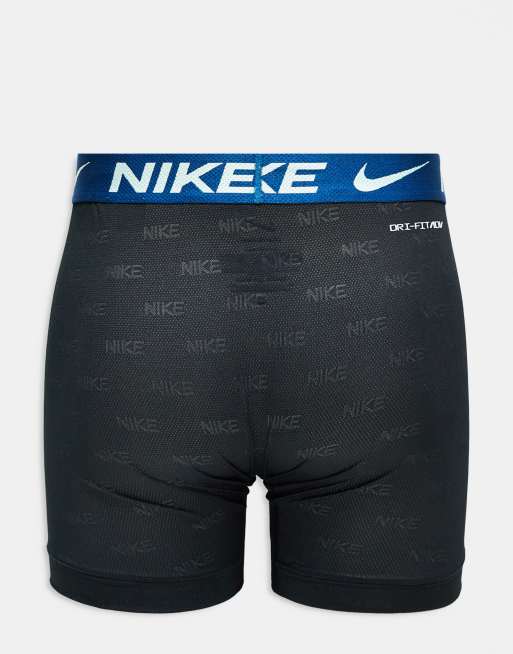 Nike – Elite Breathe – Svarta boxershorts med blå, orange och grå midjeband, 3-pack, 2 av 3