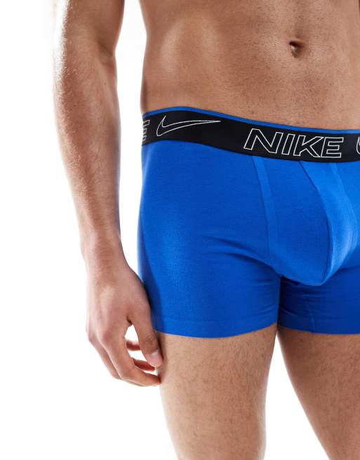 Nike - Elite - Set van 2 boxershorts van stretchkatoen in zwart / blauw, 2 van 3