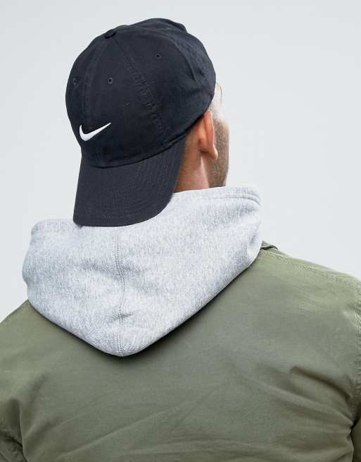 Nike Embroidered Swoosh Cap In Black 546126 010 ASOS