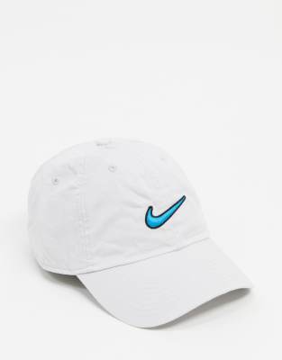 white nike swoosh hat