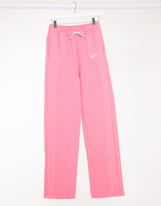 Nike Womens Sweatpants Size Medium Pink Flare Leg Logo Drawstring Relaxed  Fit