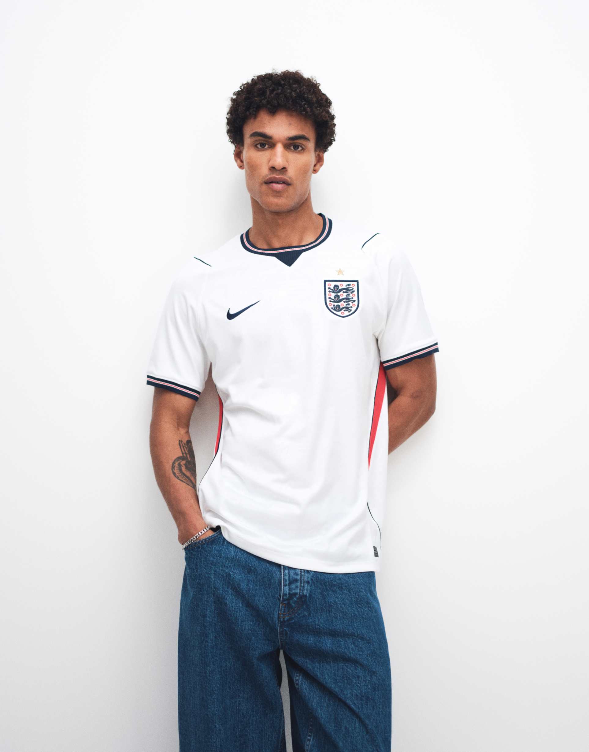 nike england world cup short sleeve home jersey in white