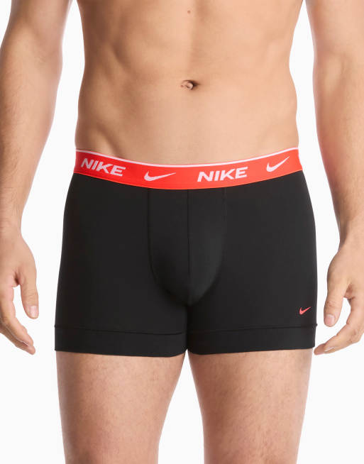 Nike – Essential – 2er-Pack Unterhosen aus Baumwolle in Schwarz mit Bund in Rot/Grau, 2 von 4