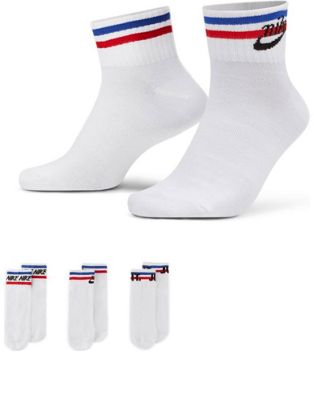 Nike Essential 3-pack ankle socks in white | ASOS