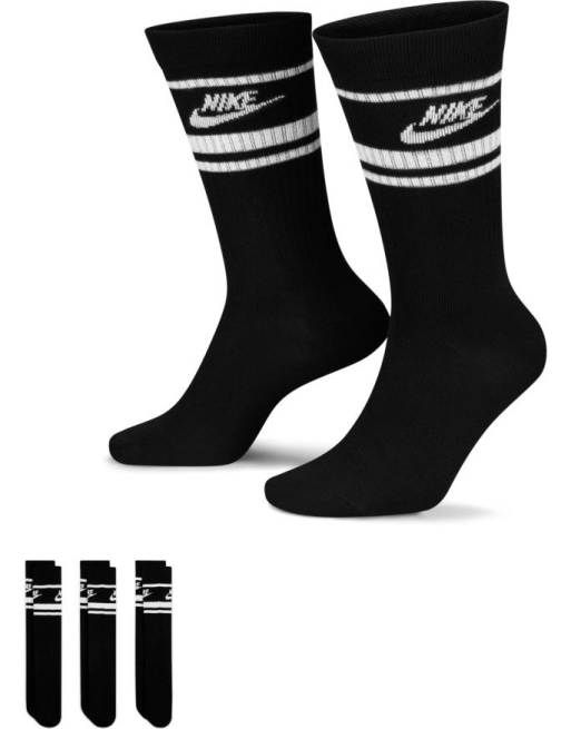 Nike socks black hot sale and white pack