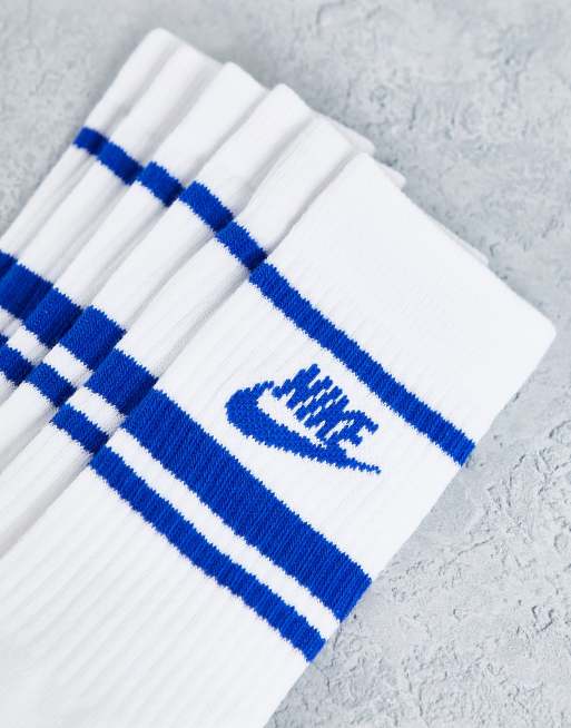 Blue and cheap white nike socks