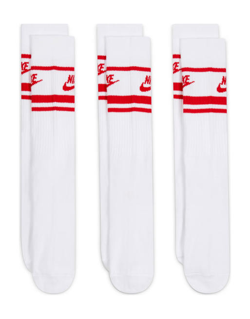 nike white and red socks