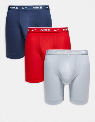 Essential - 3er-Pack eng geschnittene Boxershorts aus Baumwolle in Marineblau/Rot/Grau-Bunt Bunt 50
