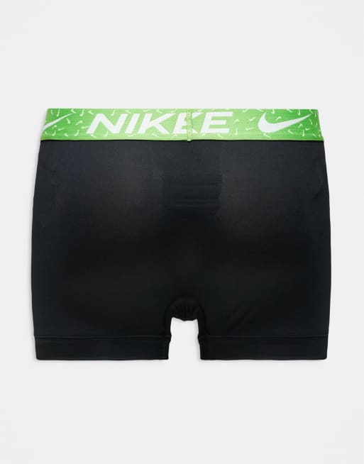 Nike – Essential – 3er-Pack Mikrofaser-Unterhosen in Schwarz mit Bund in Gelb/Grün/Blau, 3 von 3