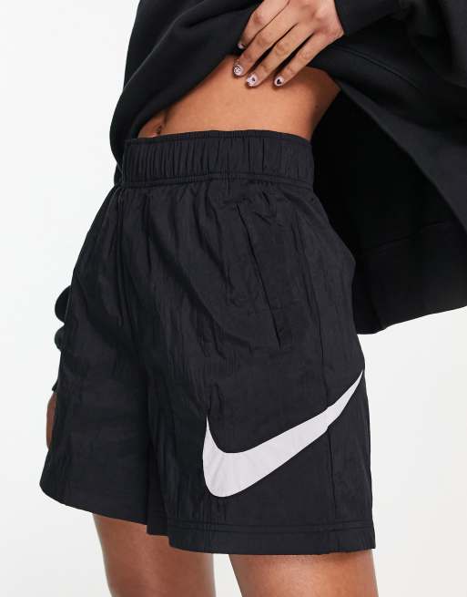 Black Nike Womens Sportswear Essential High Rise Woven Shorts