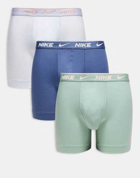 Nike – Essential – Blå och gröna boxershorts i bomull, 3-pack - view 1