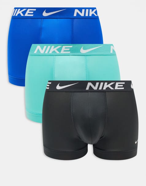 Nike – Essential – Blå/svarta/pastellblå trunks i mikrofibrer, 3-pack - view 1