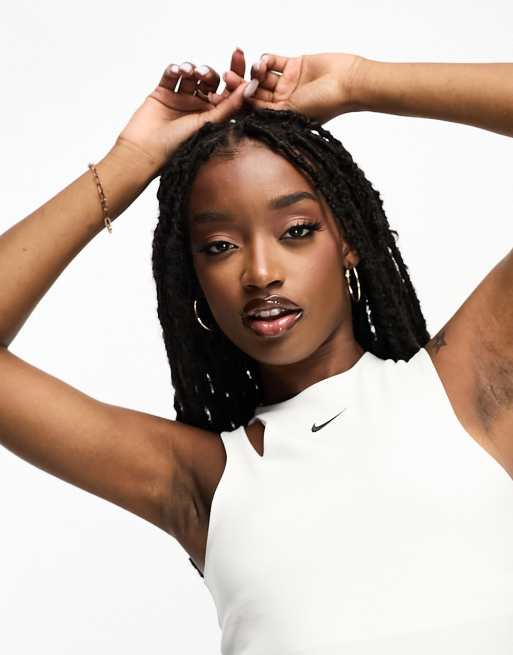 Nike Essential bodysuit tank in white