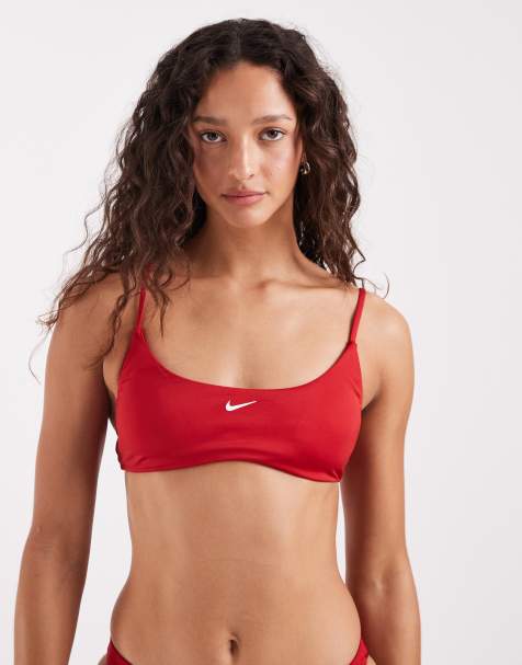 Nike Essential bralette bikini top in red - view 1