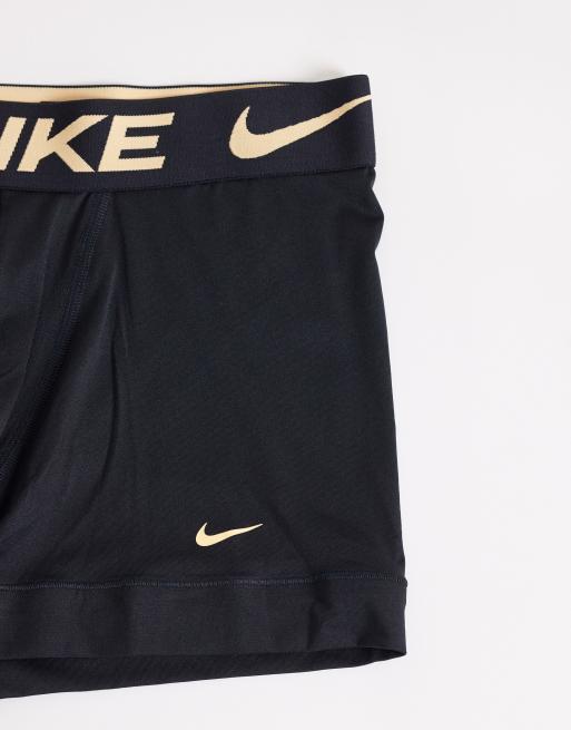 Nike - Essential - Confezione da 3 paia di boxer aderenti in microfibra neri con vita elasticizzata nera/grigia, 3 di 3