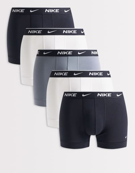 Nike Essential cotton 5 pack trunks in black/white/grey - view 1