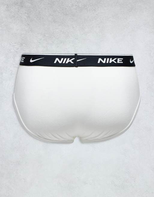 Nike - Essential Cotton - Pack de 5 braguitas de color negro, blanco y gris básicas de algodón, 2 de 3