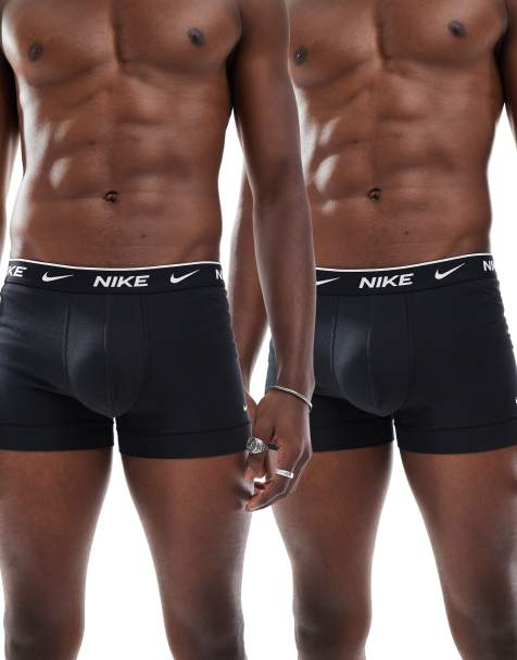 Nike Essential Cotton Stretch 2 pack boxer briefs in black - view 1