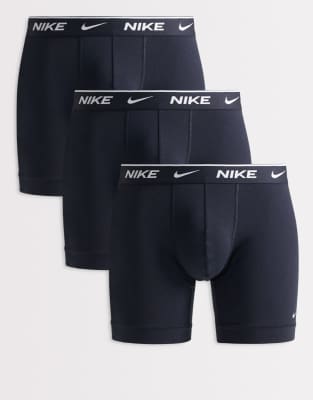 Nike Essential Cotton Stretch 3 pack boxer briefs in black