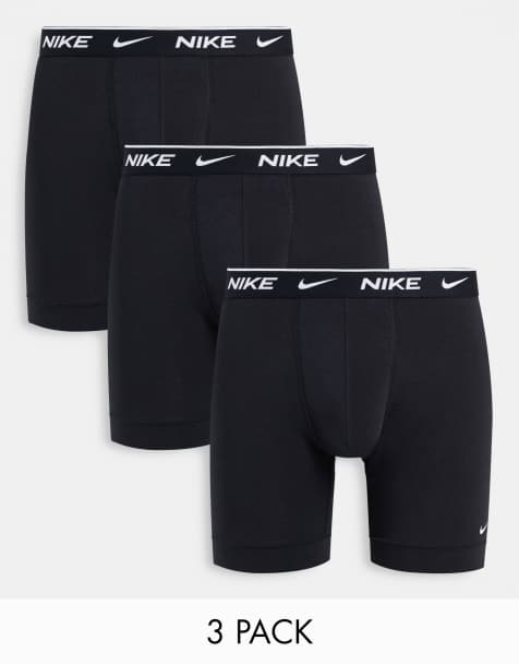 Nike Essential Cotton Stretch 3 pack boxer briefs in black - view 1