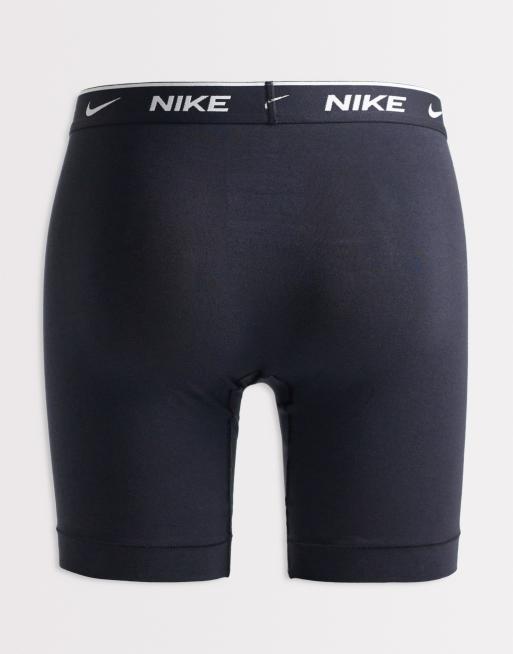 Nike Essential Cotton Stretch 3 pack long boxer briefs in black, 2 of 3