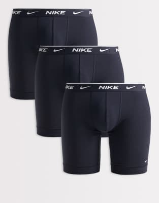 Essential Cotton Stretch - 3er-Pack lange, eng geschnittene Boxershorts in Schwarz Schwarz 46