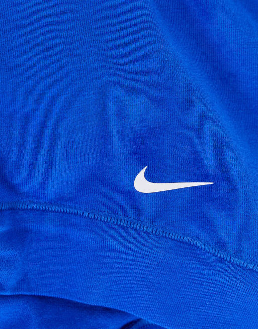 Nike - Essential Cotton Stretch - Pack de 3 calzoncillos de color negro, azul marino y azul básicos elásticos de algodón elástico, 2 de 4