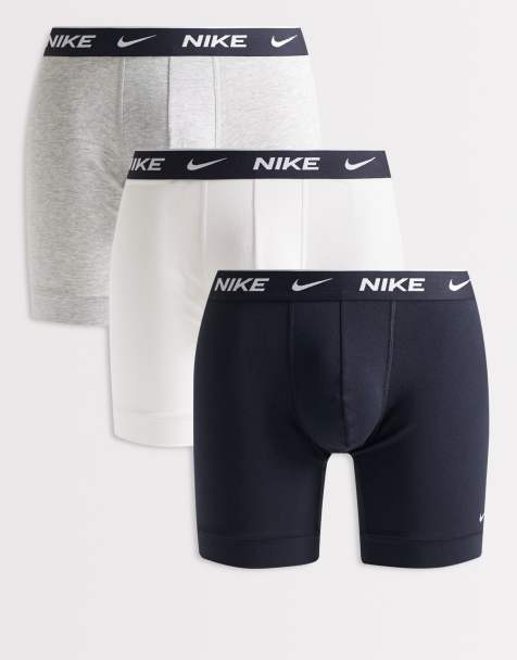 Nike - Essential Cotton Stretch - Set van 3 boxershorts in zwart, grijs en wit - view 1