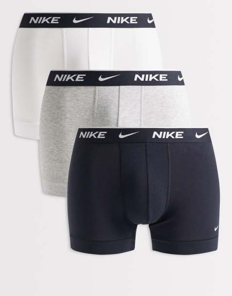 Nike - Essential Cotton Stretch - Set van 3 boxershorts in zwart/grijs/wit - view 1
