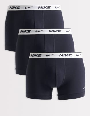 Herren Schwarz/Weiß Trunk Nike Underwear "Trunk 3Pk", Gr. L, 3 Stk., Wb, Jersey, Obermaterial: 95% Baumwolle, 5% Elasthan, Körpernah, Unterhosen,... - Bild 8