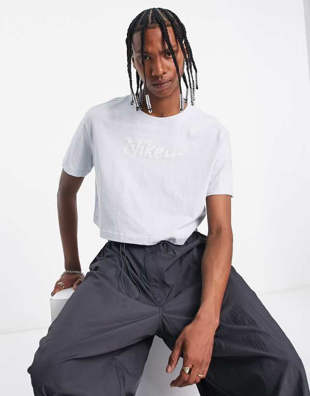 Nike Essential Crop Tee in gray