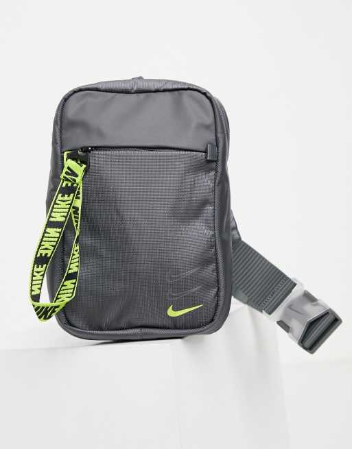 Nike gray × neon green sling bag Nike Sportswear Essentials Sling Bag Unisex Lifestyle Crossbody