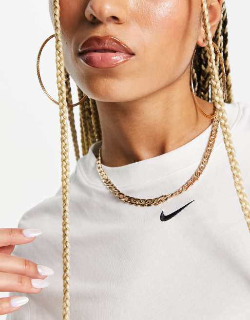 Nike, Jewelry, Gold Swoosh Necklace