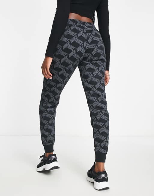 Nike tech fleece all over print joggers in black new arrivals