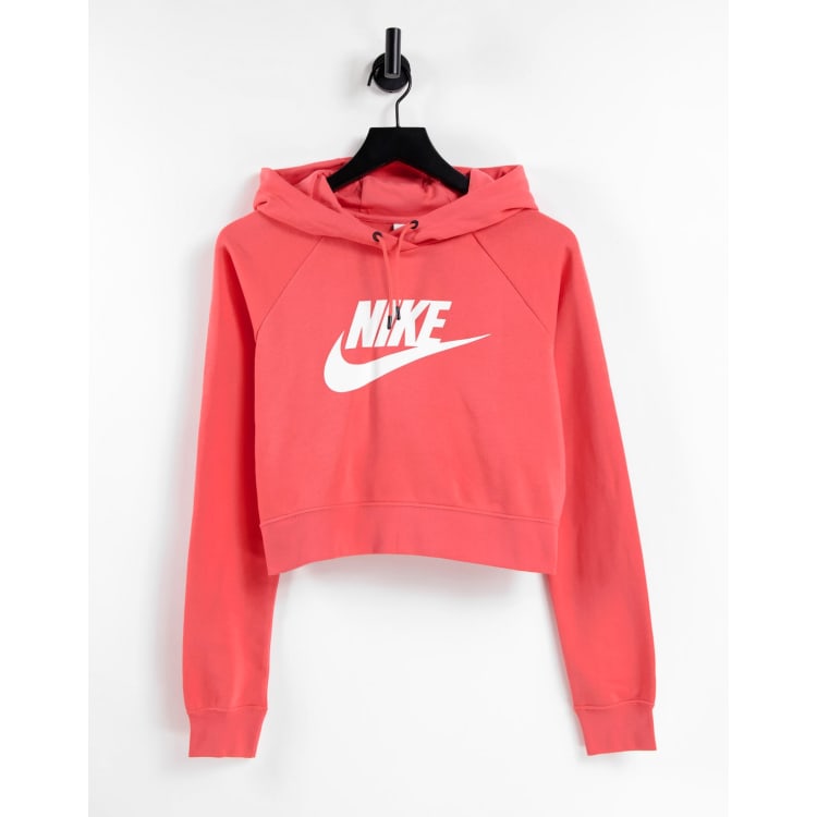 Pink nike cropped hoodie hotsell