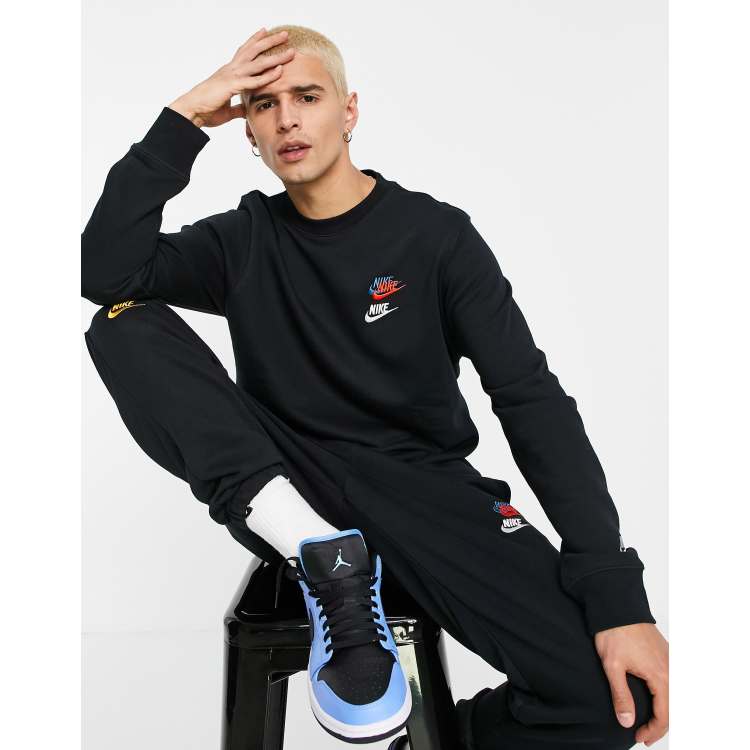 Nike Essential Fleece+ Multi Logo Hoodie in Black for Men