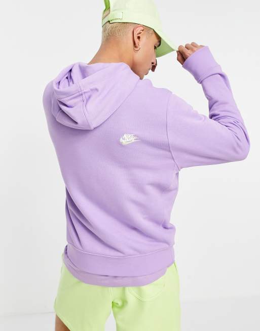 Nike Essential fleece multi logo hoodie in lilac