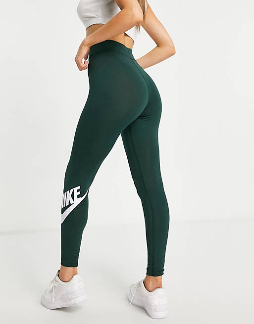 pit bros Kinematica Nike Essential futura high-rise leggings in green | ASOS