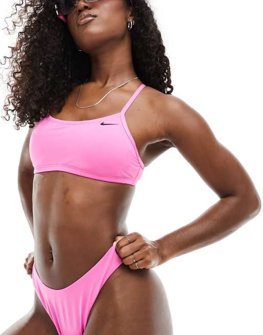 Nike - Essential - Haut de bikini dos nageur - Rose fantaisie