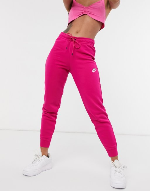 Nike - Essential - Joggers aderenti in pile rosa scuro