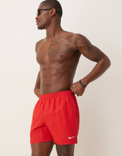 Nike Essential – Lap Volley – Czerwone szorty kąpielowe o długości 5 cali