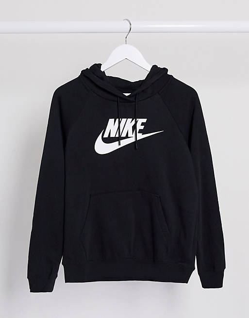 Nike essential logo print hoodie in black | ASOS